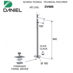 Bateria umywalkowa wolnostojąca DIVA Daniel Rubinetterie DV688CR