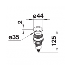 BLANCO PushControl przycisk do sterowania korkiem automatycznym - stalowy 233696