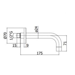 Wylewka 175 mm Stick chrom Paffoni Rubinetterie ZBOC081CR
