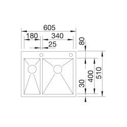 Zlewozmywak BLANCO  ZEROX 340/180-IF/A Stal polerowana prawa, korek auto., InFino, PushControl 521642