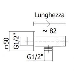 Uchwyt 2w1 kwadratowy Daniel Rubinetterie czarny mat ZSUP032NO