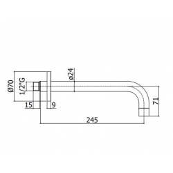 Wylewka 245mm Stick chrom Paffoni Rubinetterie ZBOC082CR