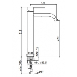 Bateria umywalkowa wysoka (bez korka) LIGHT złota Paffoni Rubinetterie LIG081HG