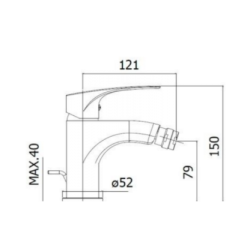 Bateria bidetowa stojąca LIME chrom Paffoni Rubinetterie LM135CR