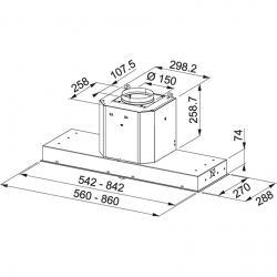 Okap podszafkowy FRANKE MYTHOS FMY 608 BI BK 110.0456.723