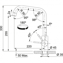 Bateria FRANKE KUBUS STAL SZLACHETNA 115.0529.202