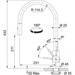 Bateria FRANKE Eos Neo M pull-out spray miedziana 115.0628.254