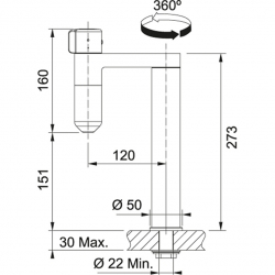 Bateria kuchenna/system filtracji kapsułkowej Vital  FRANKE Vital S Chrom/gun metal 120.0621.228