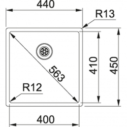 Zlewozmywak stalowy FRANKE BOX BXX 210/110-40 STAL SZLACHETNA JEDWAB 127.0453.654