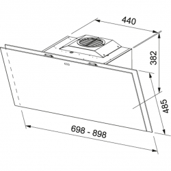 Okap ścienny FRANKE CRYSTAL VERTICAL FCRV 908 BK 330.0536.839
