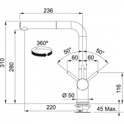 Bateria FRANKE ACTIVE PLUS PULL-OUT Kremowa 115.0373.832