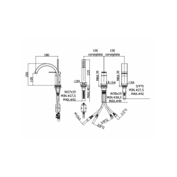 Bateria wannowa 3-otworowa WEST chrom Paffoni Rubinetterie WS040CR