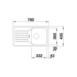 Zlewozmywak Blanco FAVOS Mini Czarny, odwracalny 526078