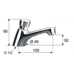 Bateria umywalkowa czasowa 6-8 sek. TEMPOR chrom Daniel Rubinetterie TEM40015