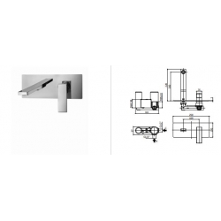Bateria umywalkowa podtynkowa 150mm ELLE chrom Paffoni Rubinetterie EL104CR
